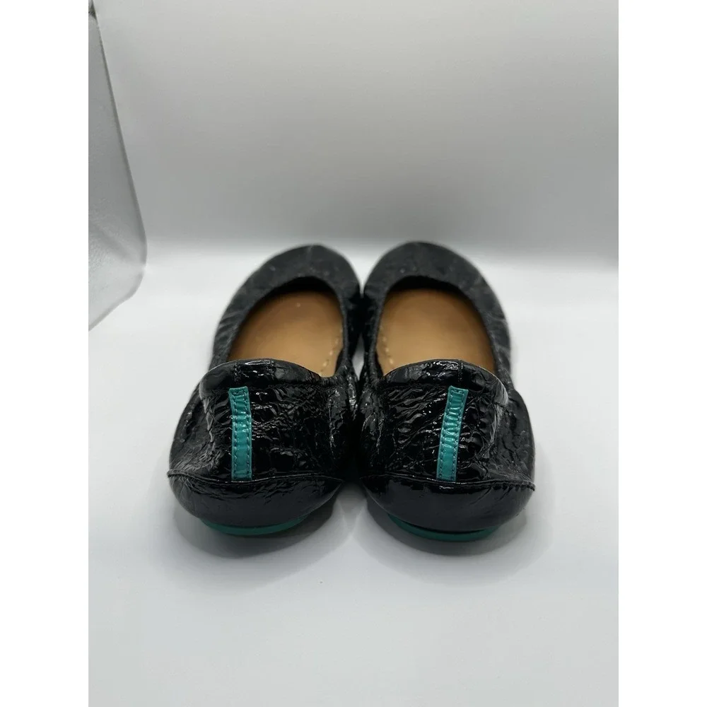 Tieks Black Patent Crinkle Leather Ballet Flats Size 11